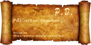 Pásztor Demeter névjegykártya