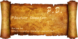 Pásztor Demeter névjegykártya
